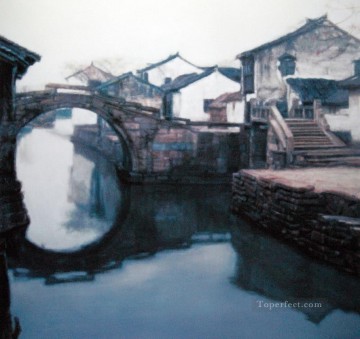 Paisaje de Jiangnan Watertown Paisajes de China Pinturas al óleo